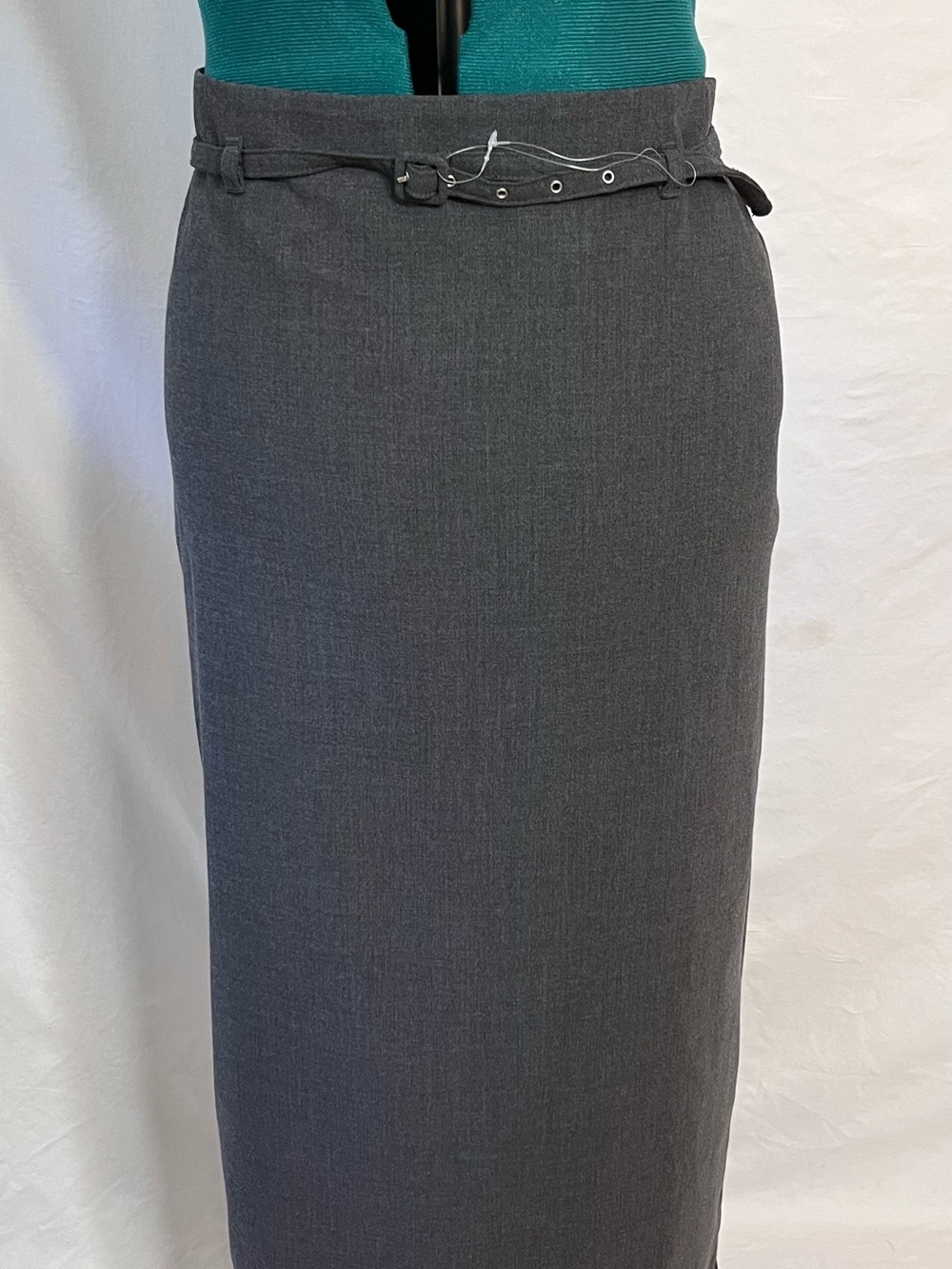 H&M Dark Gray Pencil Skirt with Belted Waist